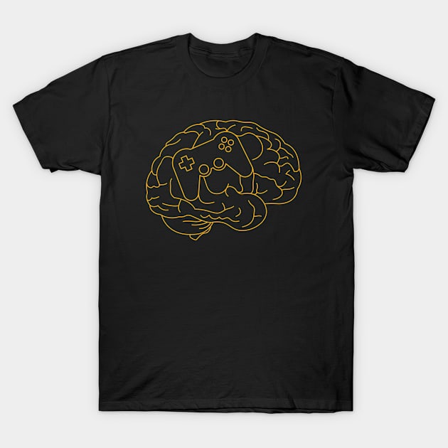 Brain of a Gamer Funny Gaming T-Shirt by POS